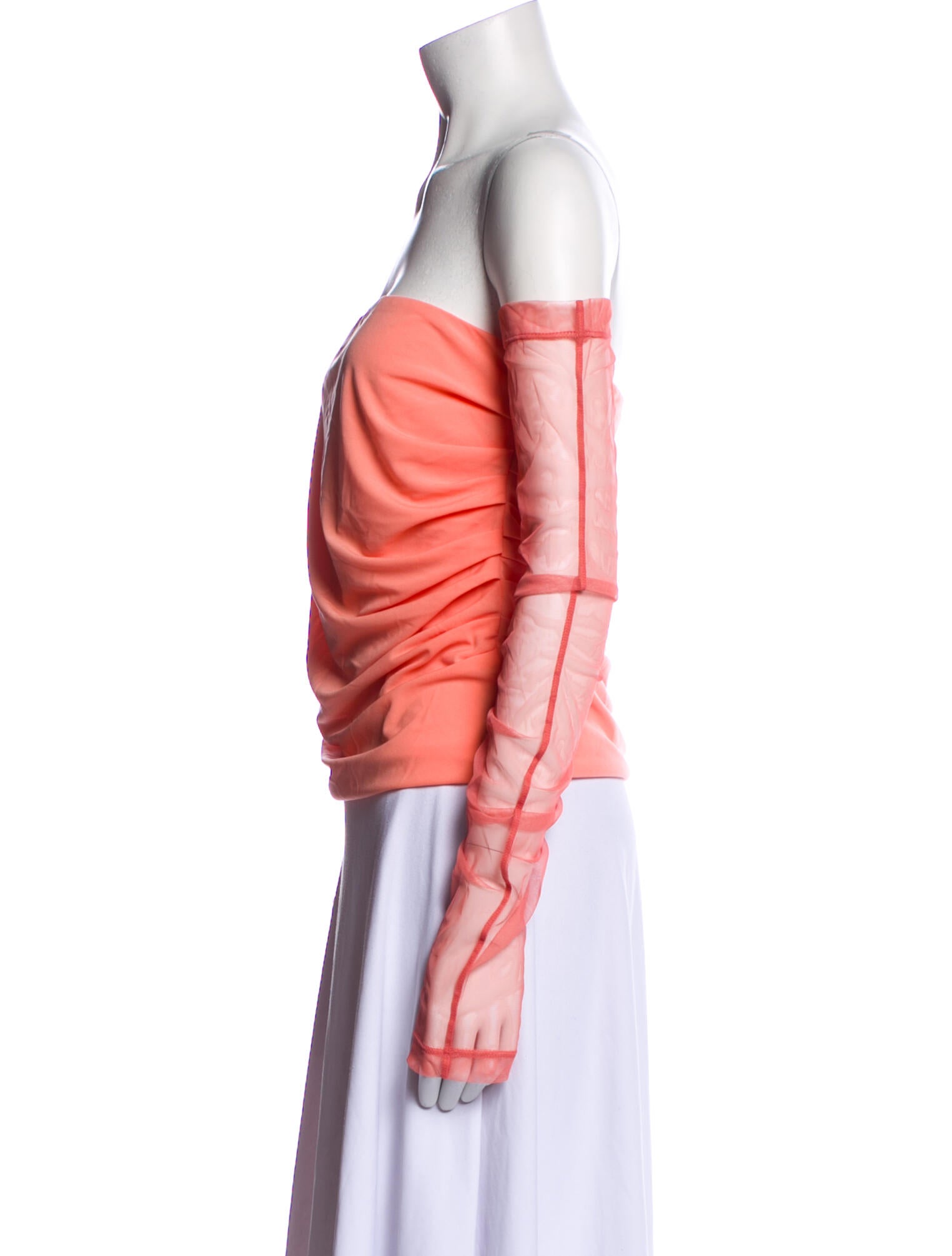 Helmut Lang Off-The-Shoulder Long Sleeve Blouse