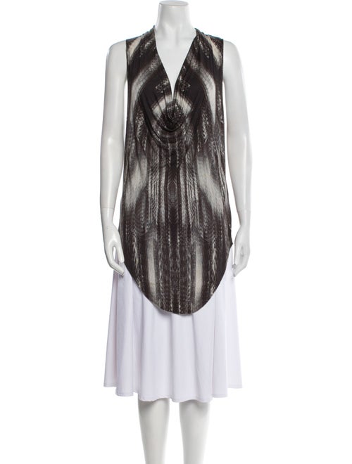 Helmut Lang Printed V-Neck Tunic