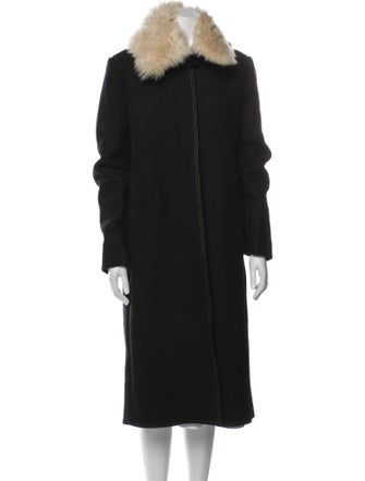 Helmut Lang Wool Faux Fur Coat