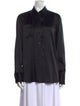 Helmut Lang Silk Long Sleeve Button-Up Top