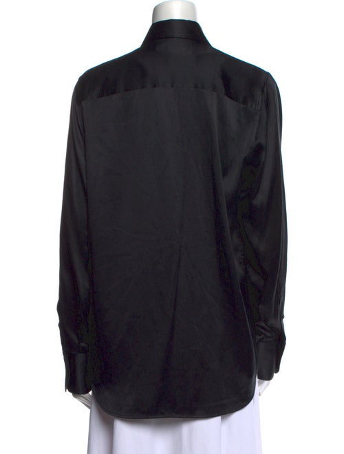 Helmut Lang Silk Long Sleeve Button-Up Top