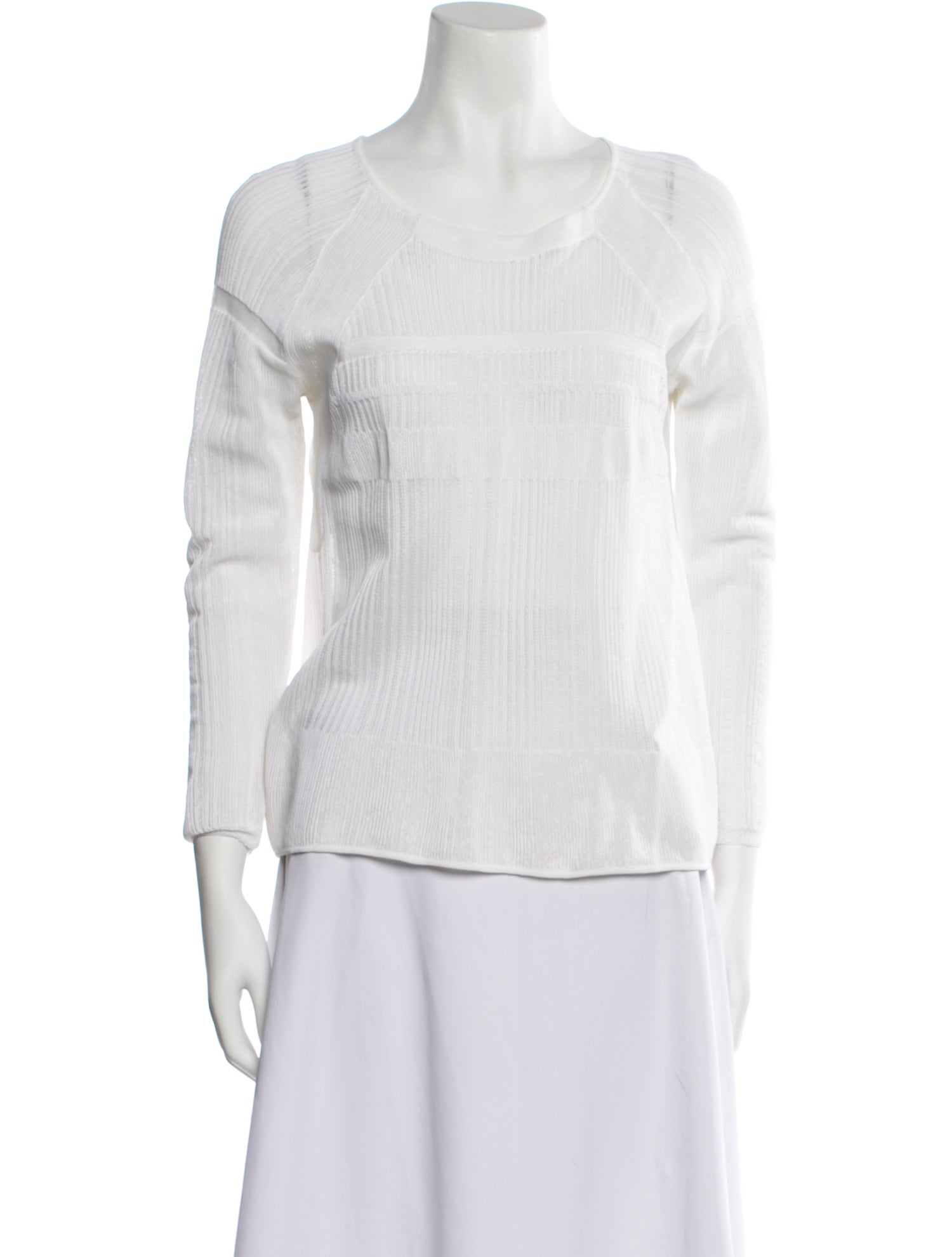 Helmut Lang Scoop Neck Three-Quarter Sleeve Top