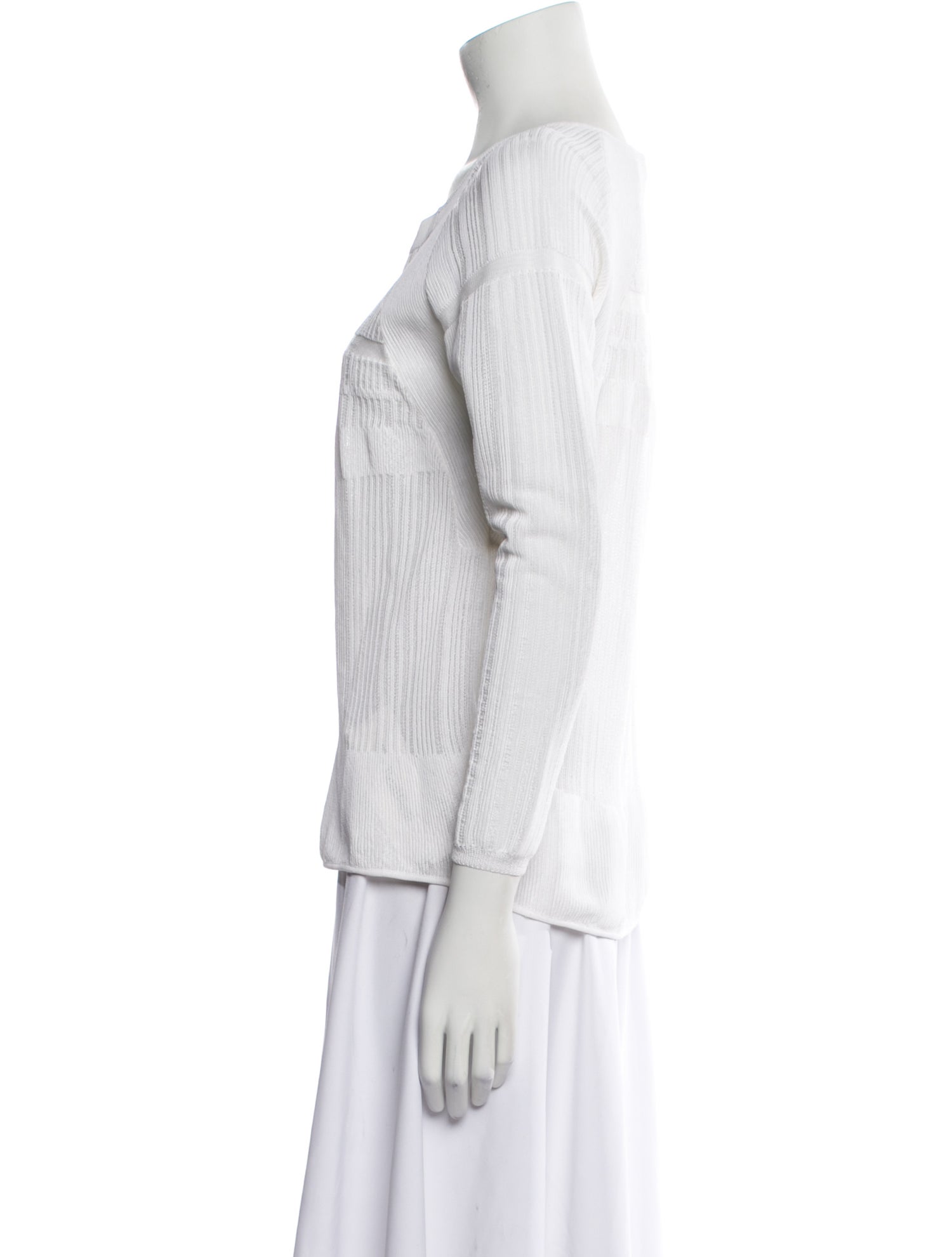 Helmut Lang Scoop Neck Three-Quarter Sleeve Top