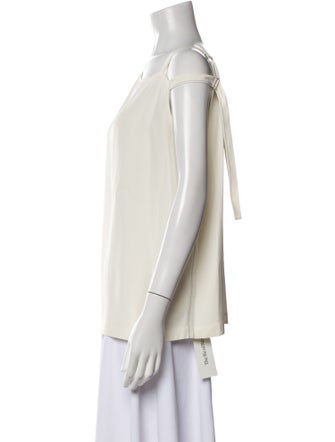 Helmut Lang Bateau Neckline Sleeveless Blouse