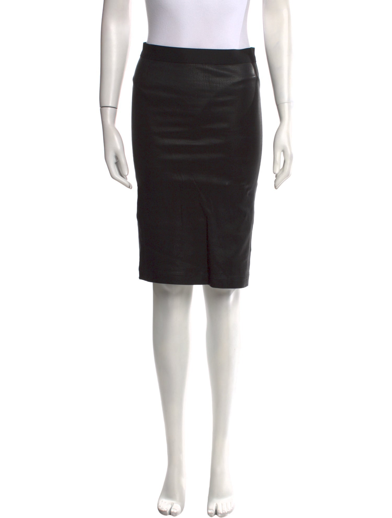 Helmut Lang Leather Knee-Length Skirt