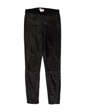 Helmut Lang Lamb Leather Skinny Leg Pants