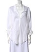 Helmut Lang V-Neck Three-Quarter Sleeve Button-Up Top