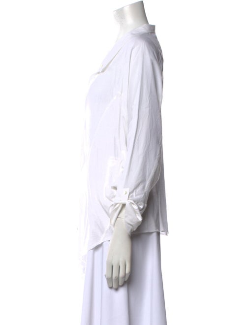 Helmut Lang V-Neck Three-Quarter Sleeve Button-Up Top