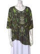 Helmut Lang Printed Scoop Neck Blouse