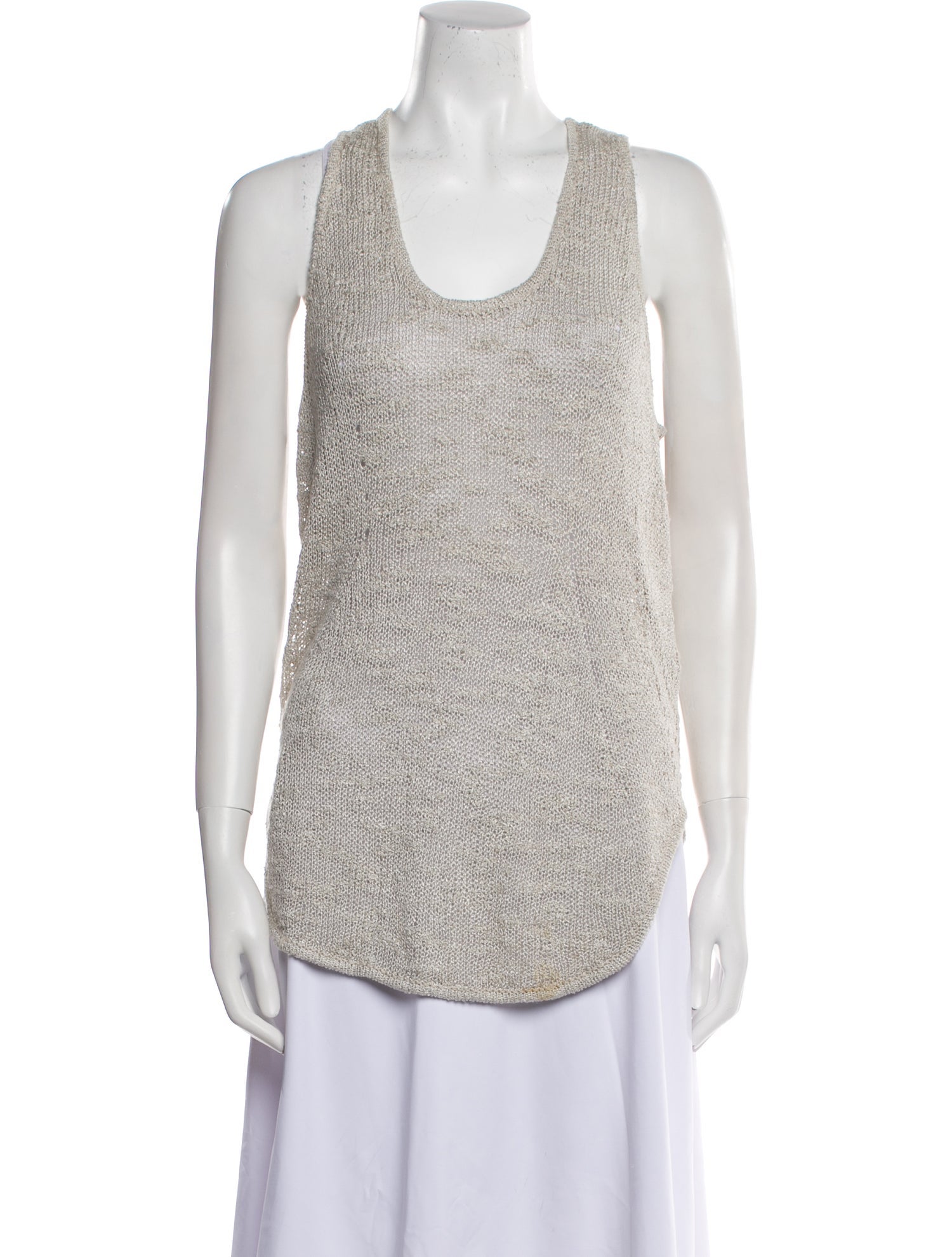 Helmut Lang Silk Scoop Neck Top