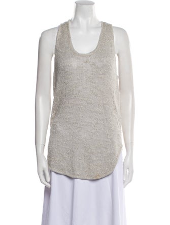 Helmut Lang Silk Scoop Neck Top