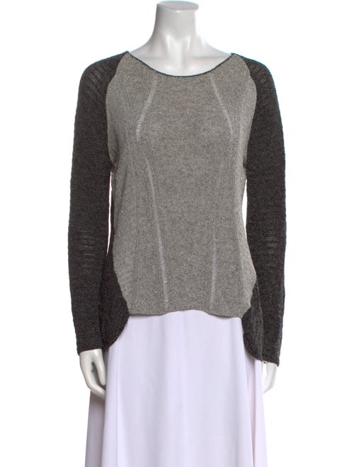 Helmut Lang Colorblock Pattern Scoop Neck Sweater