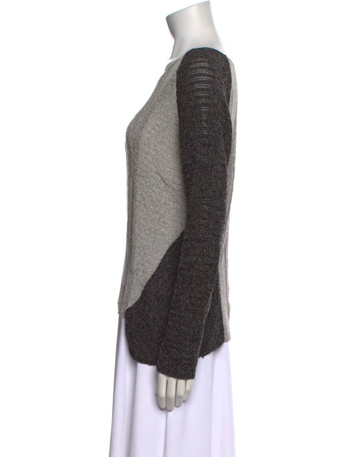 Helmut Lang Colorblock Pattern Scoop Neck Sweater