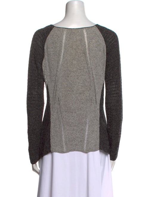 Helmut Lang Colorblock Pattern Scoop Neck Sweater