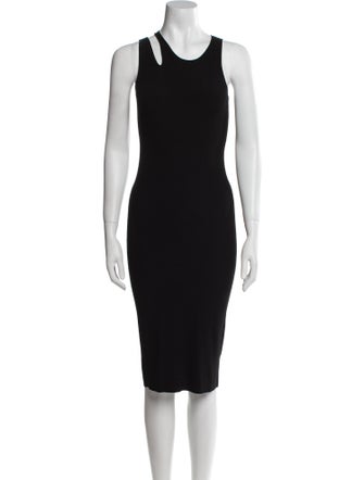 Helmut Lang Scoop Neck Midi Length Dress
