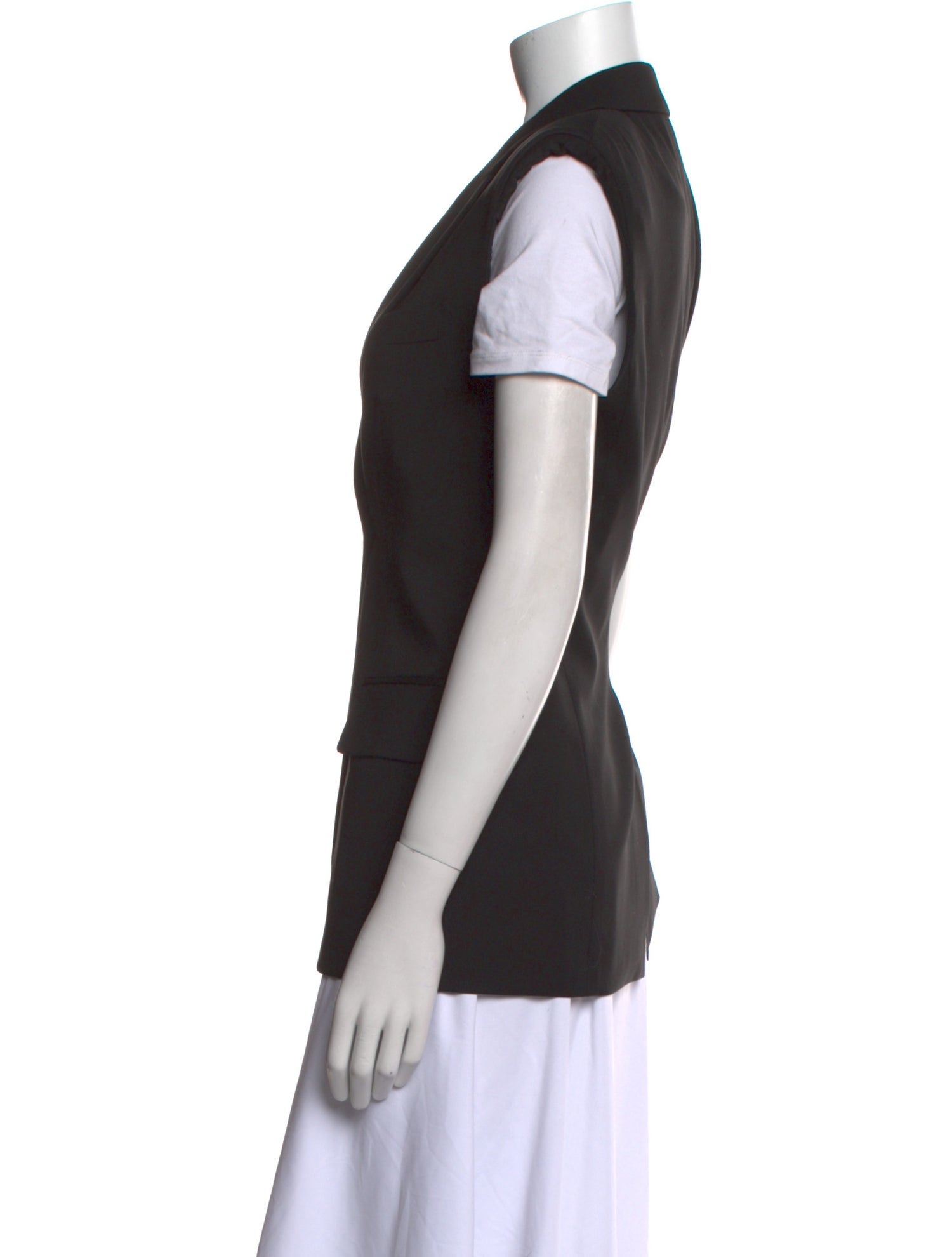 Helmut Lang Virgin Wool Short Sleeve Button-Up Top