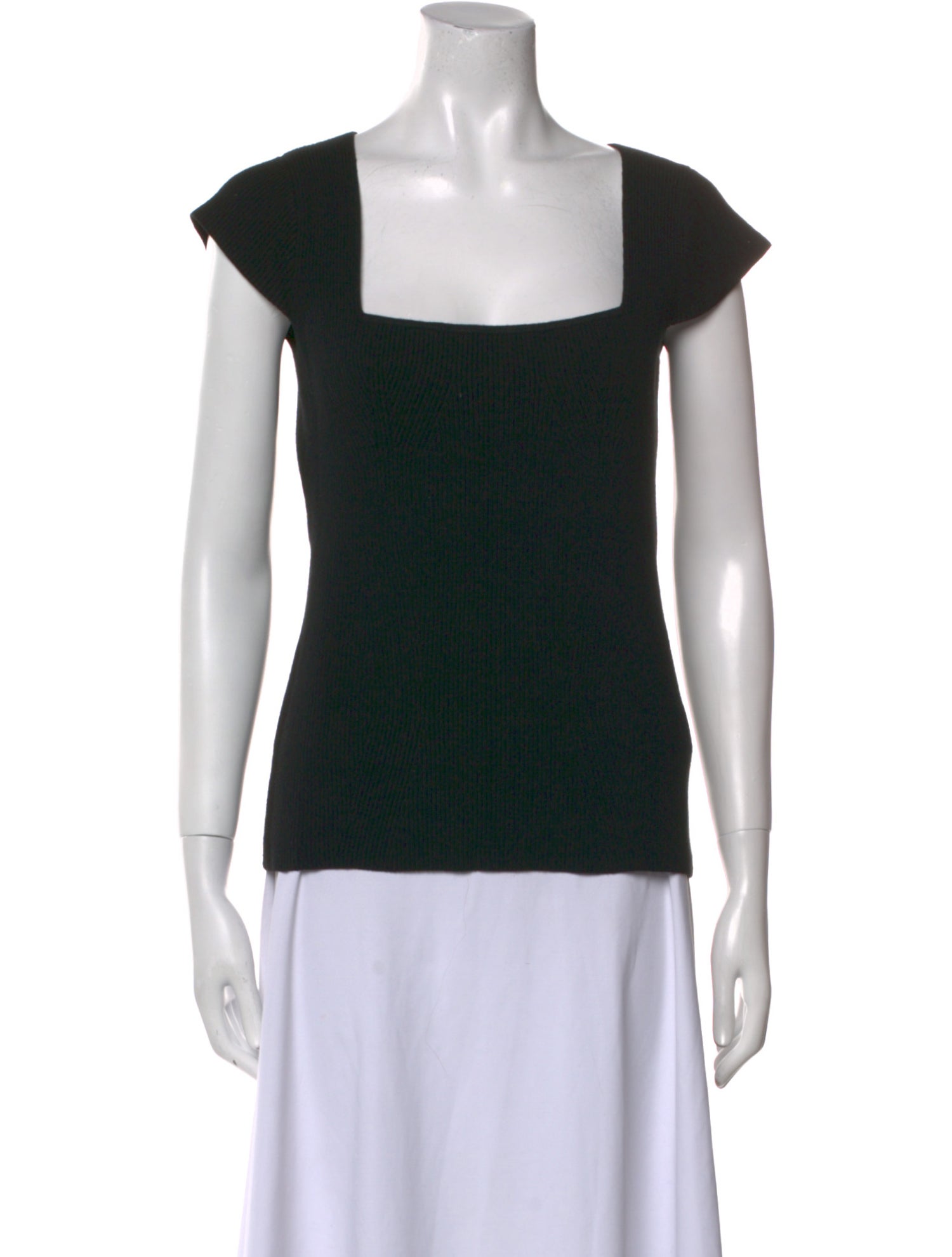 Helmut Lang Square Neckline Short Sleeve Top