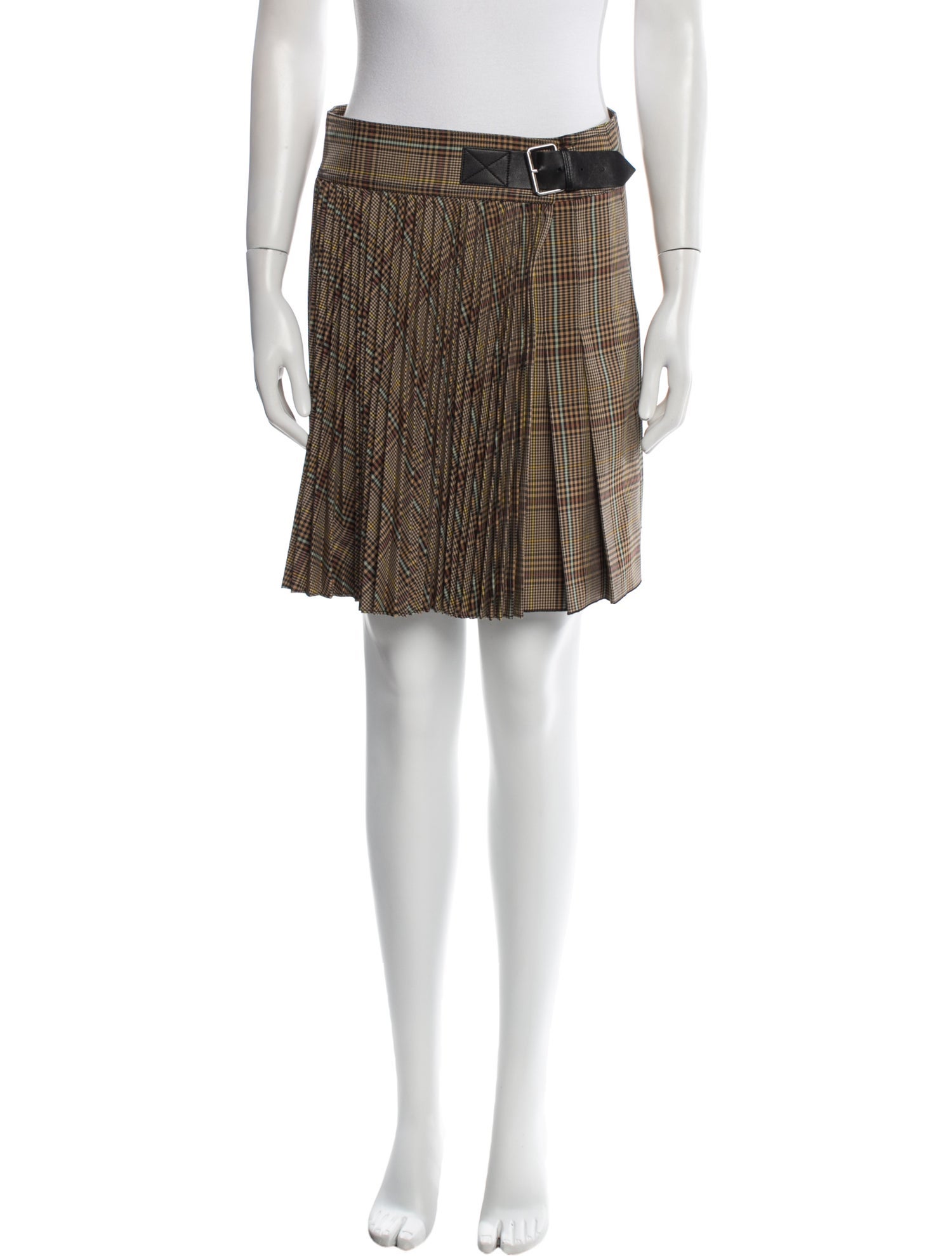 Helmut Lang Plaid Print Mini Skirt