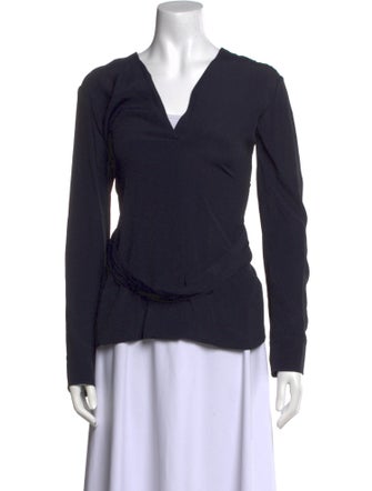 Helmut Lang V-Neck Long Sleeve Top