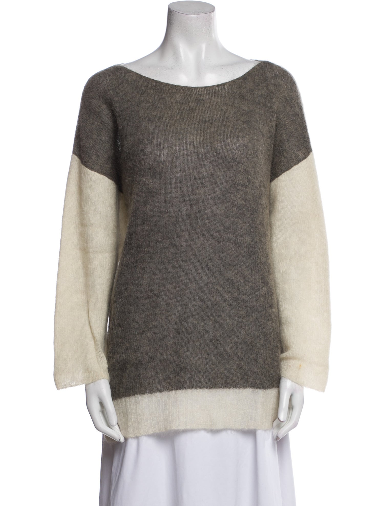 Helmut Lang Alpaca Colorblock Pattern Sweater