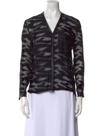 Helmut Lang Printed V-Neck Top