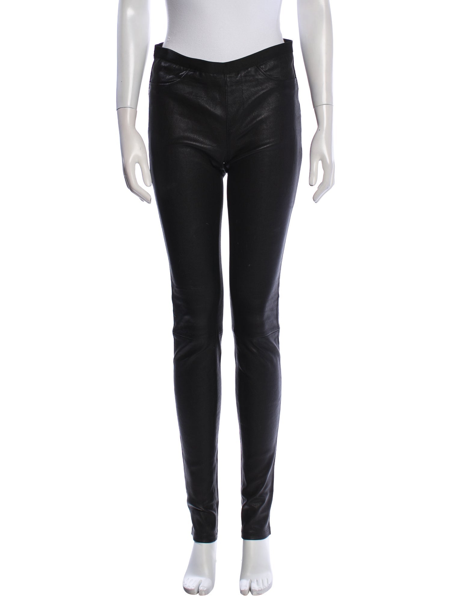 Helmut Lang Lamb Leather Skinny Leg Pants