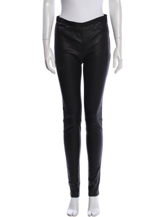 Helmut Lang Lamb Leather Skinny Leg Pants