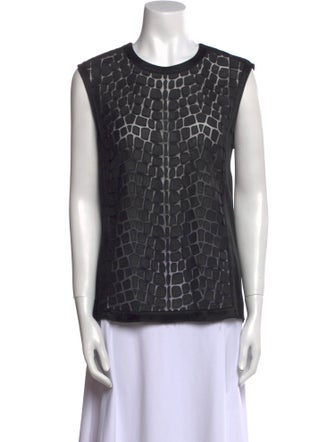 Helmut Lang Printed Crew Neck Top