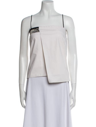 Helmut Lang Square Neckline Sleeveless Crop Top