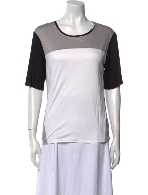 Helmut Lang Colorblock Pattern Scoop Neck T-Shirt