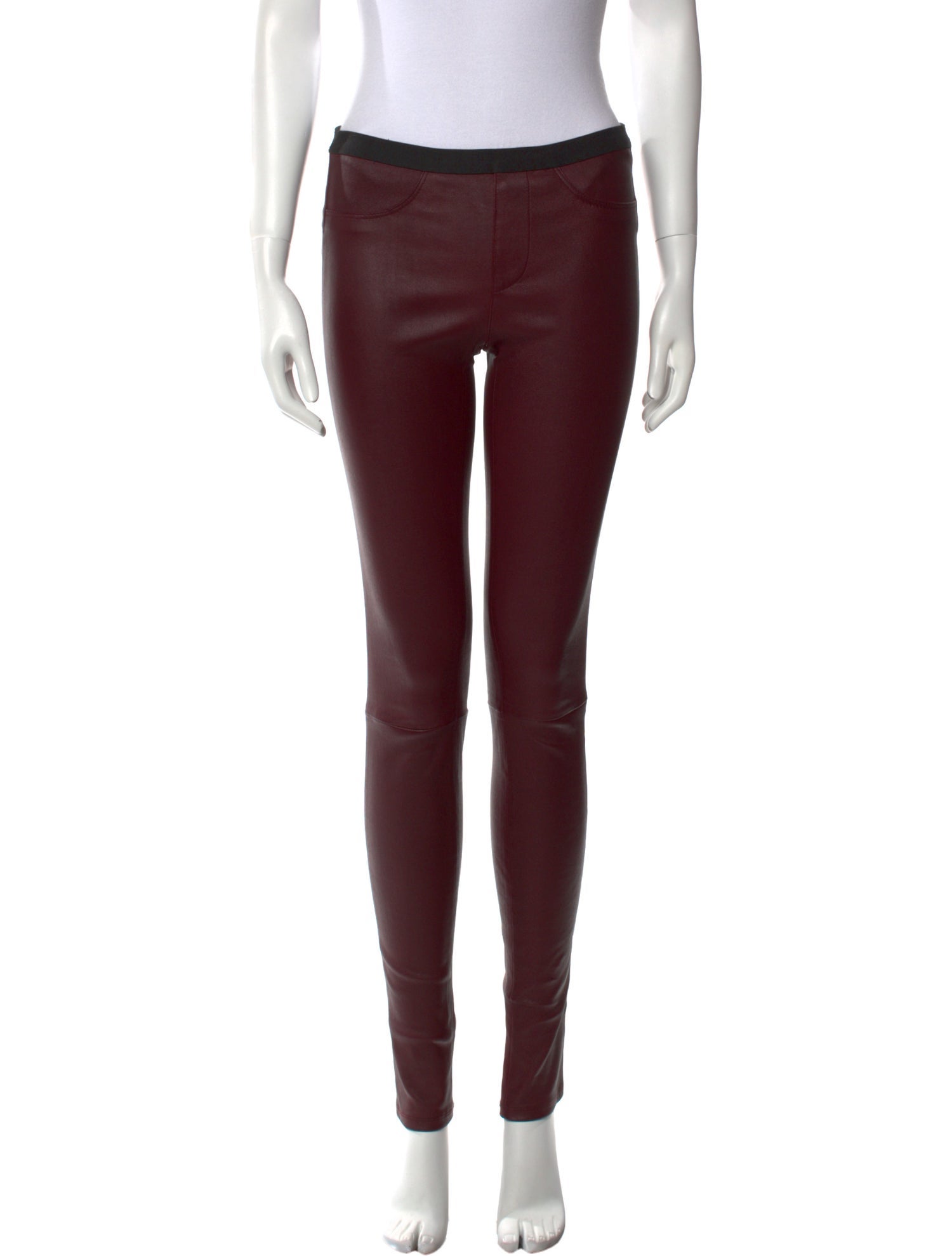 Helmut Lang Leather Skinny Leg Pants
