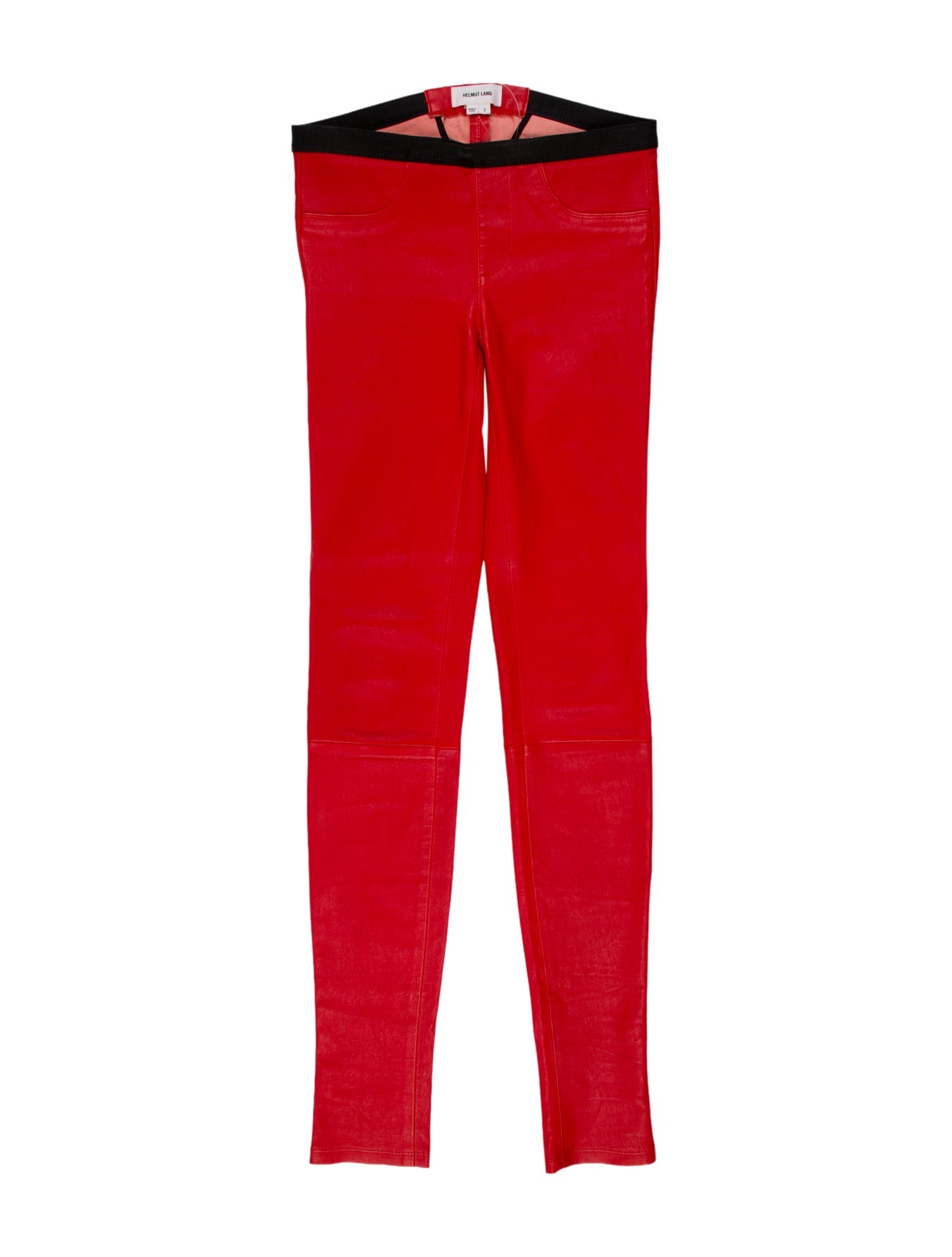 Helmut Lang Lamb Leather Skinny Leg Pants
