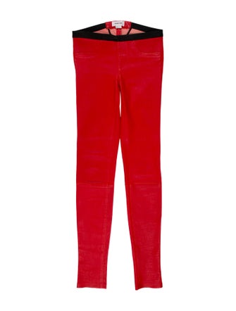 Helmut Lang Lamb Leather Skinny Leg Pants