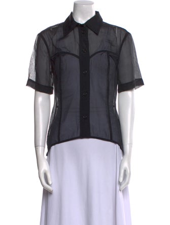 Helmut Lang Short Sleeve Button-Up Top