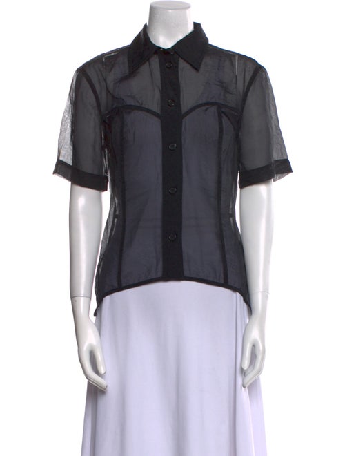 Helmut Lang Short Sleeve Button-Up Top