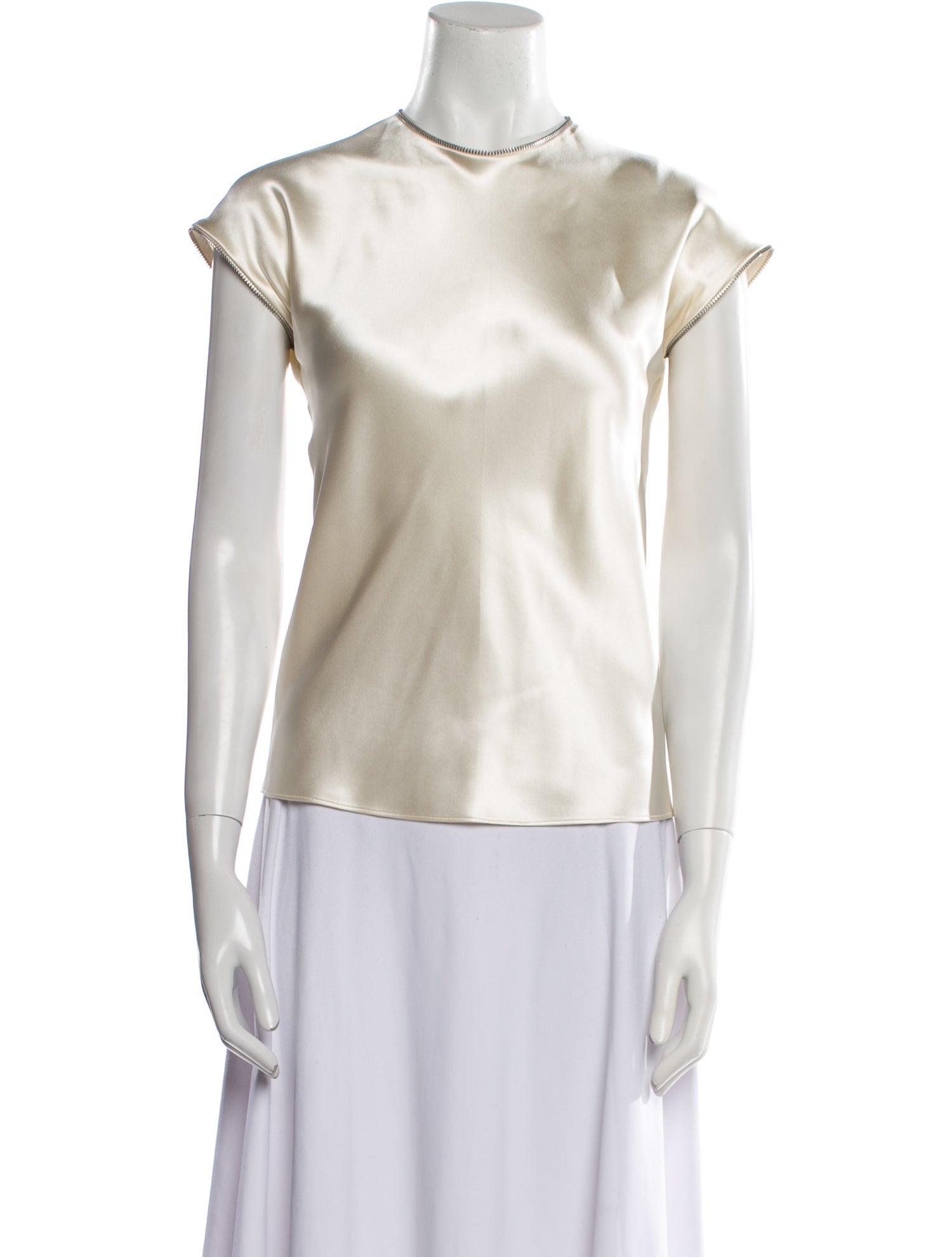 Helmut Lang Silk Crew Neck Blouse