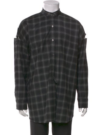 Helmut Lang Wool Plaid Print Shirt