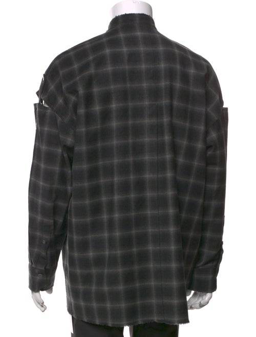 Helmut Lang Wool Plaid Print Shirt
