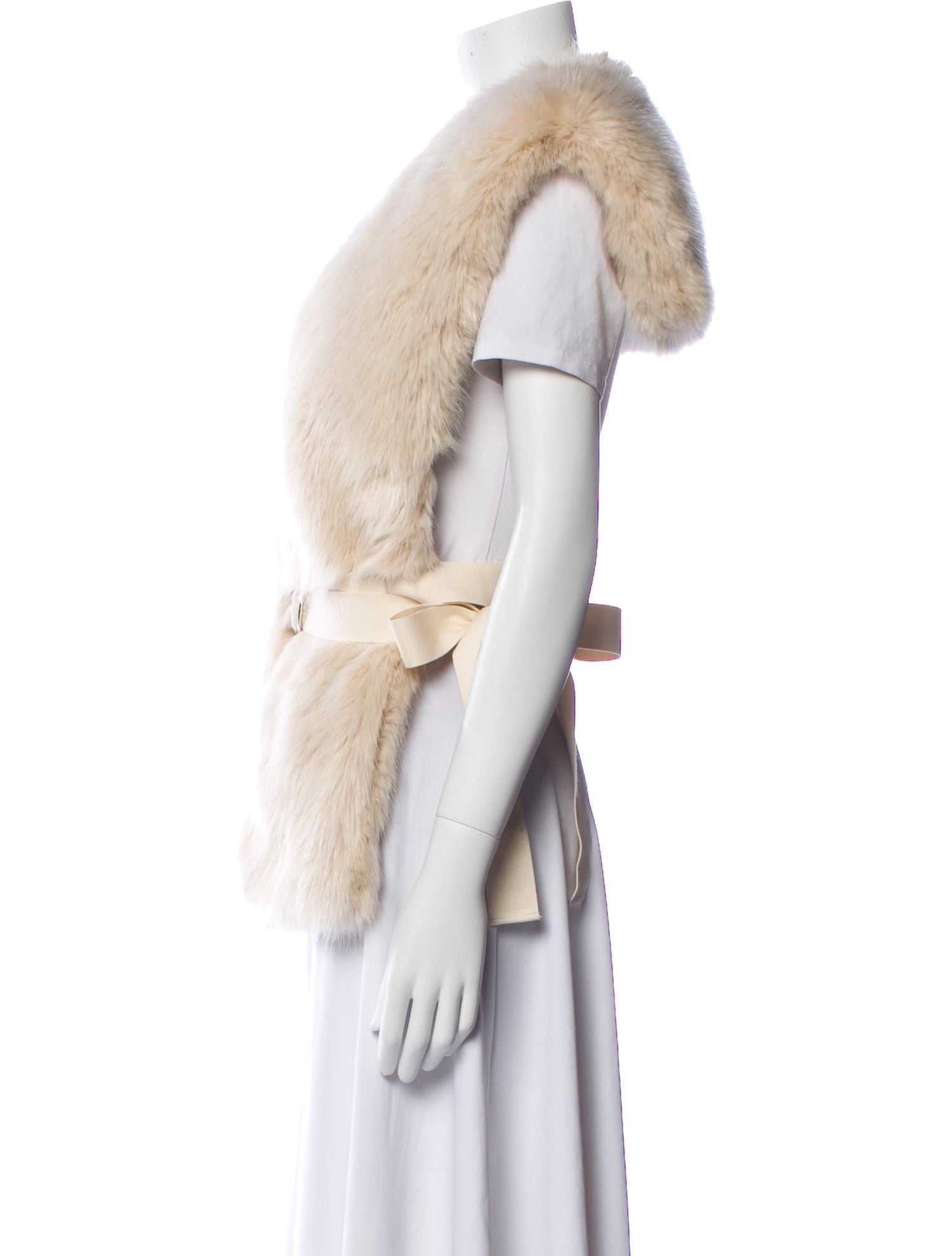 Helmut Lang Faux Fur Printed Shawl w/ Tags