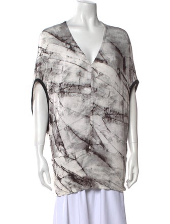 Helmut Lang Tie-Dye Print V-Neck Tunic