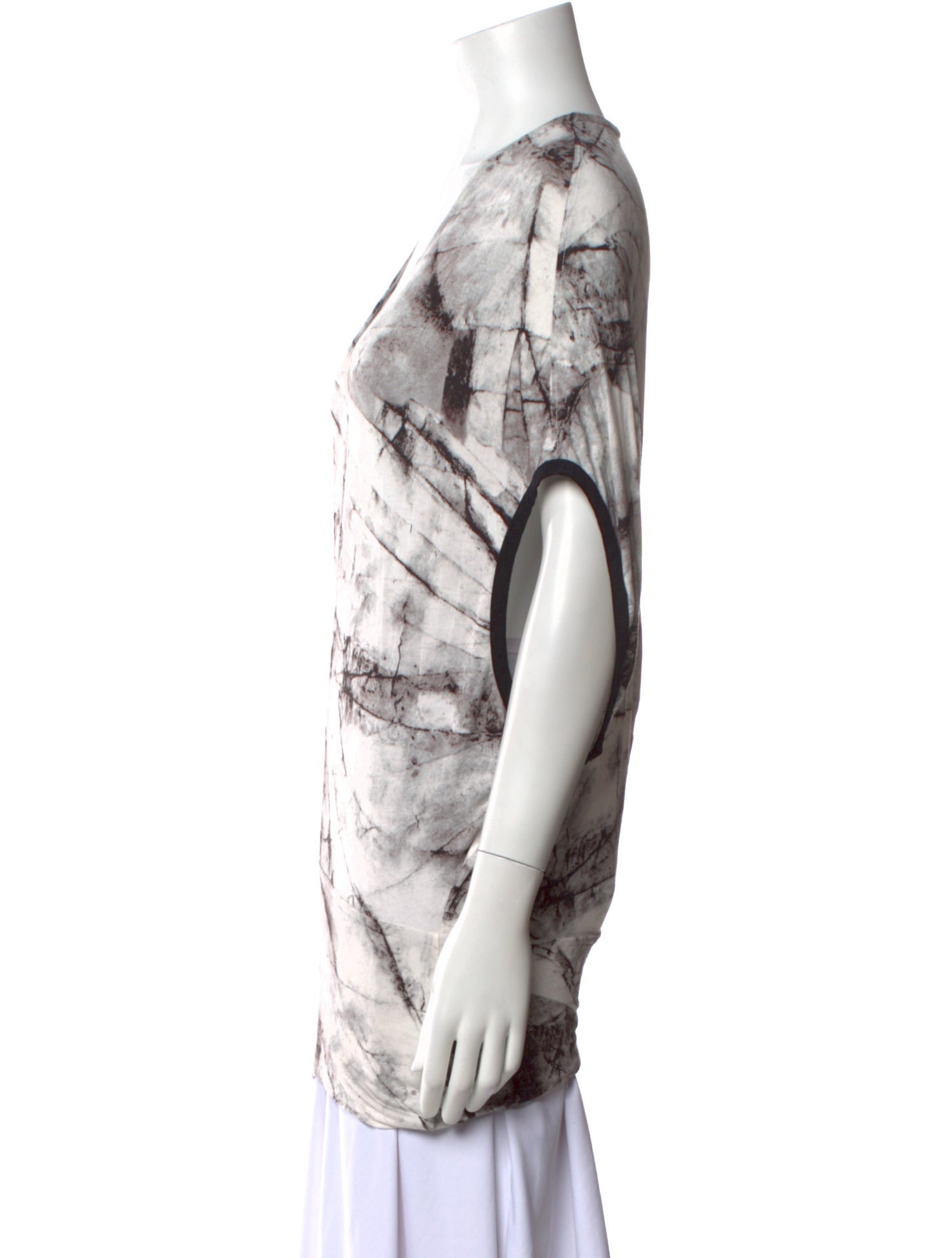 Helmut Lang Tie-Dye Print V-Neck Tunic