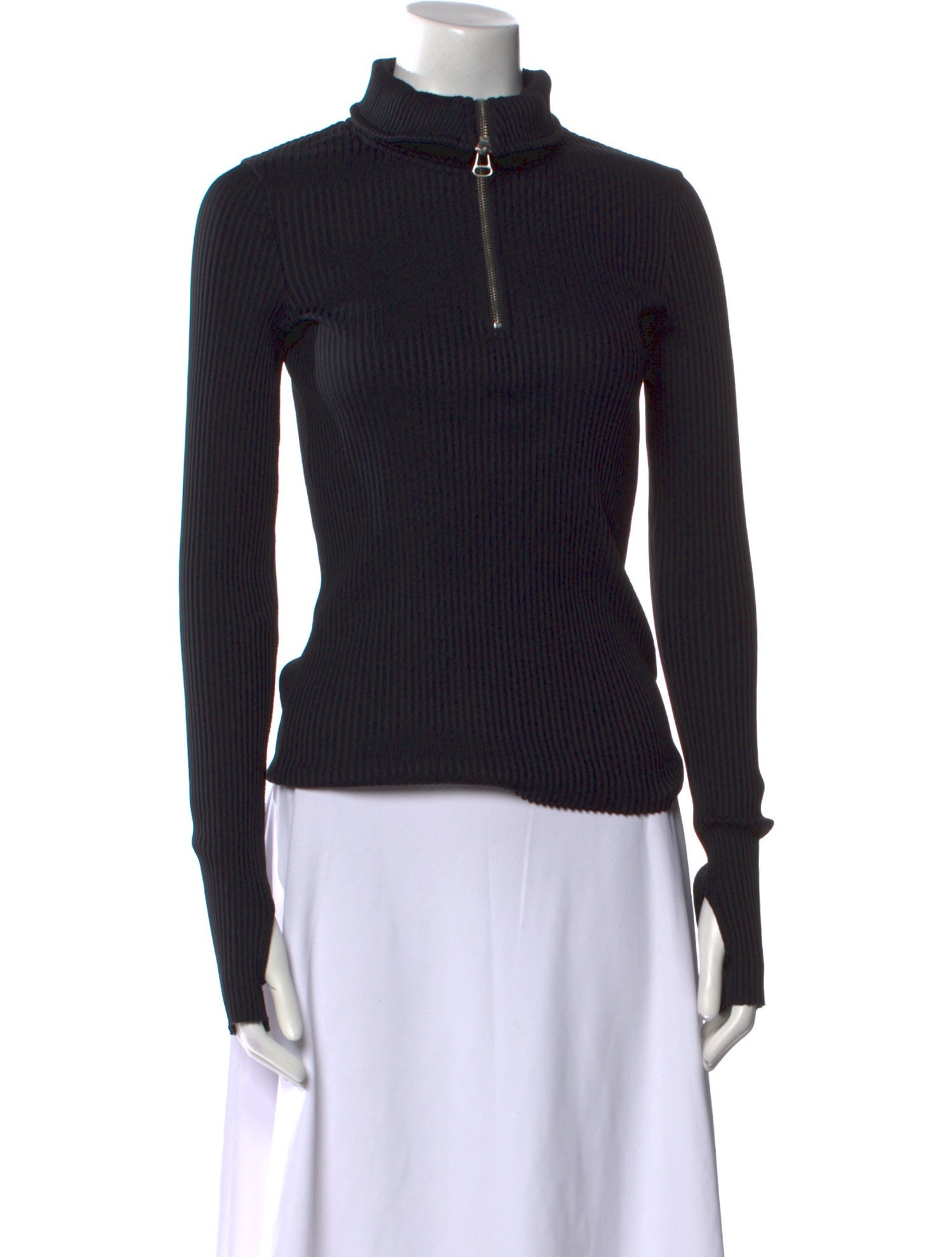 Helmut Lang Mock Neck Long Sleeve Top