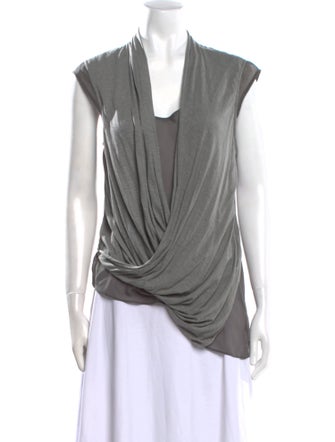 Helmut Lang Cowl Neck Short Sleeve Blouse