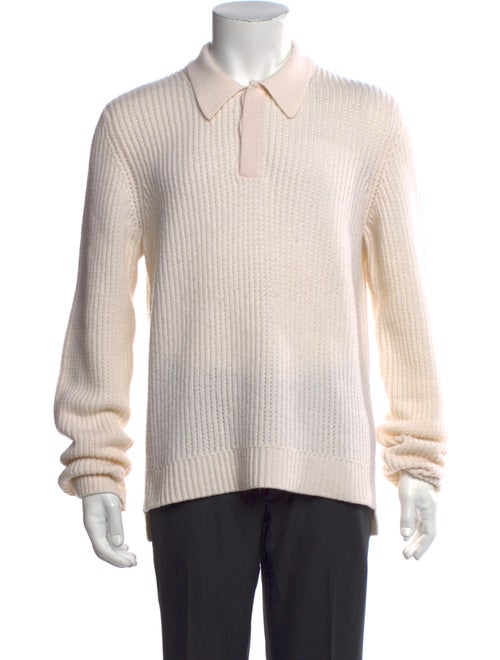Helmut Lang Wool Collar Polo Sweater