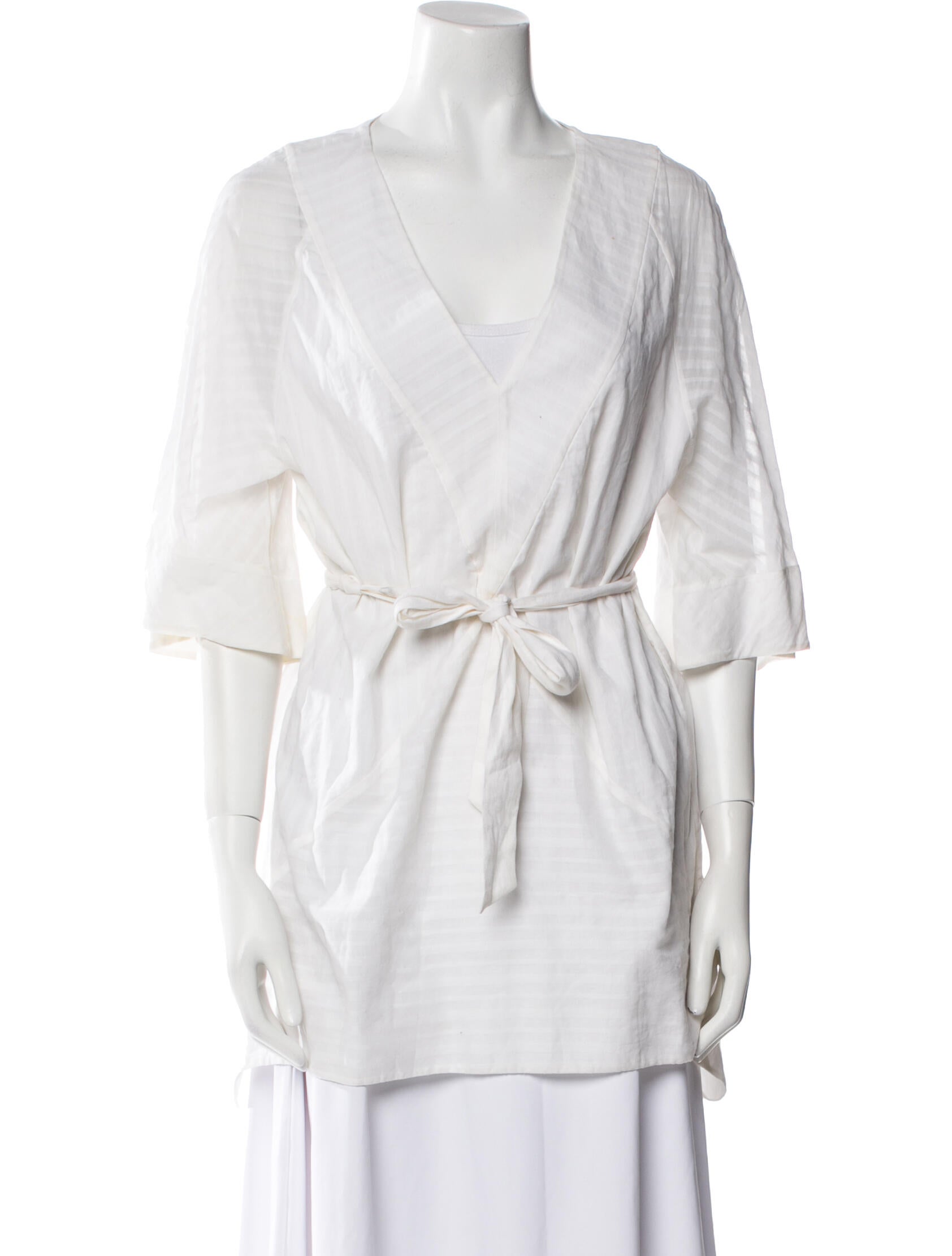 Helmut Lang V-Neck Three-Quarter Sleeve Tunic