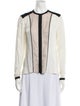 Helmut Lang Colorblock Pattern Crew Neck Button-Up Top