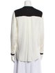Helmut Lang Colorblock Pattern Crew Neck Button-Up Top