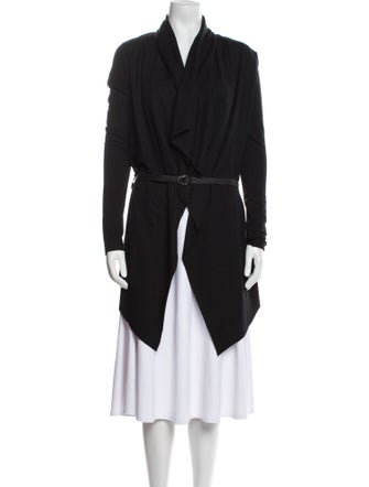 Helmut Lang Lamb Leather V-Neck Sweater