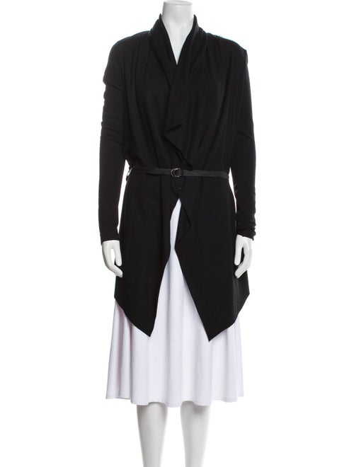 Helmut Lang Lamb Leather V-Neck Sweater