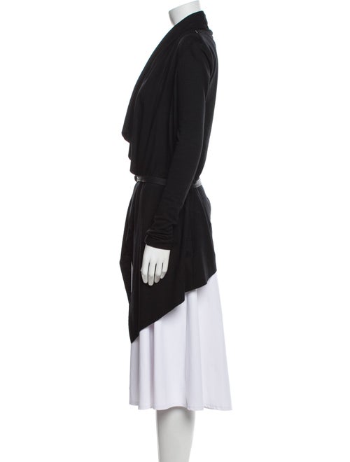 Helmut Lang Lamb Leather V-Neck Sweater